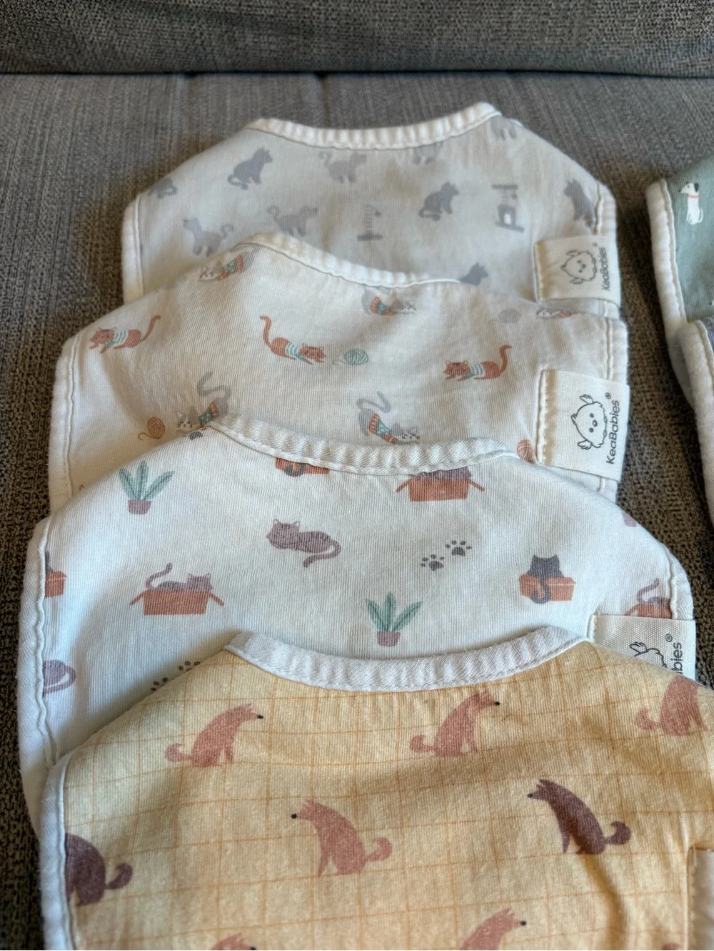 KeaBabies 100% Cotton baby bibs, cats and dogs
